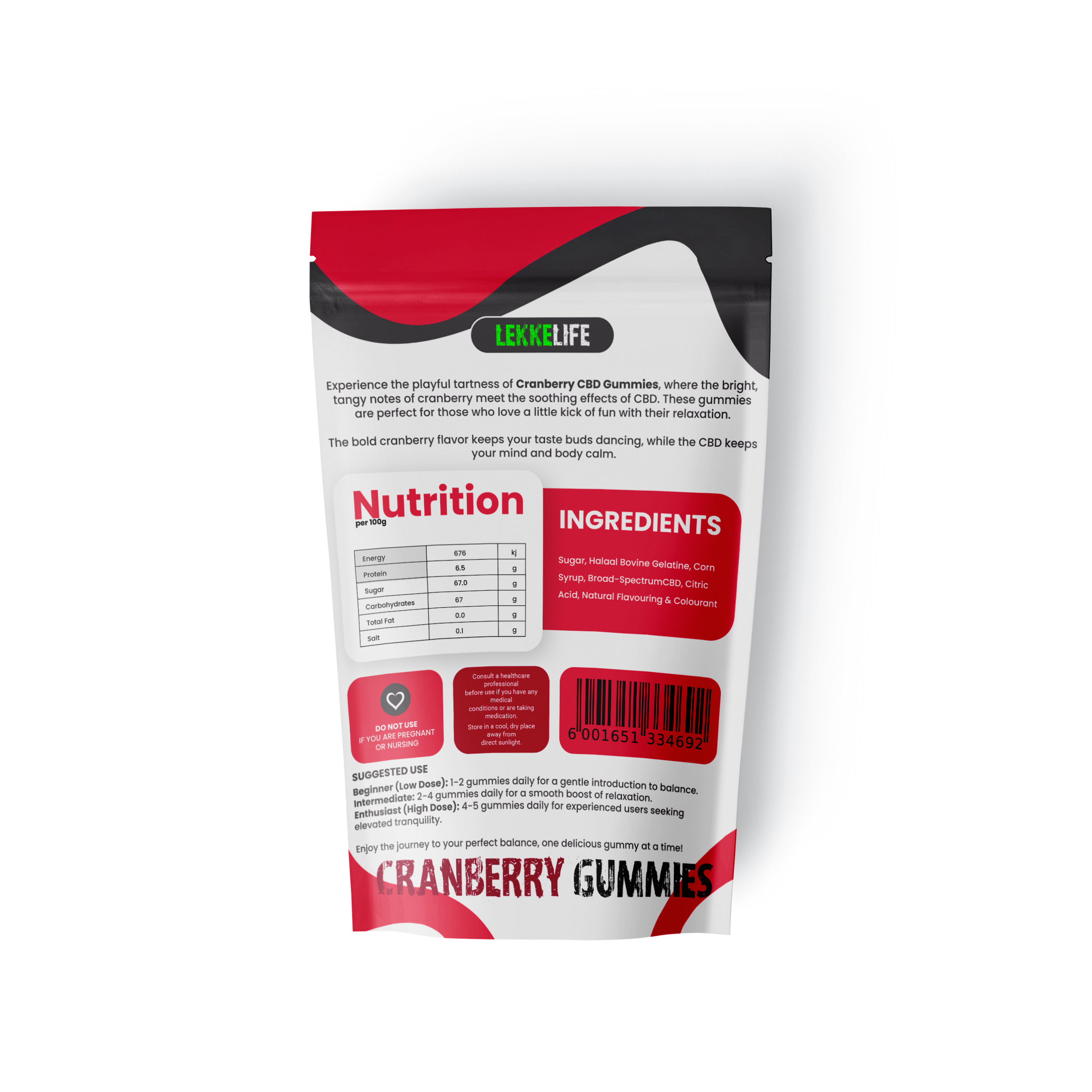 Cranberry gummies detail