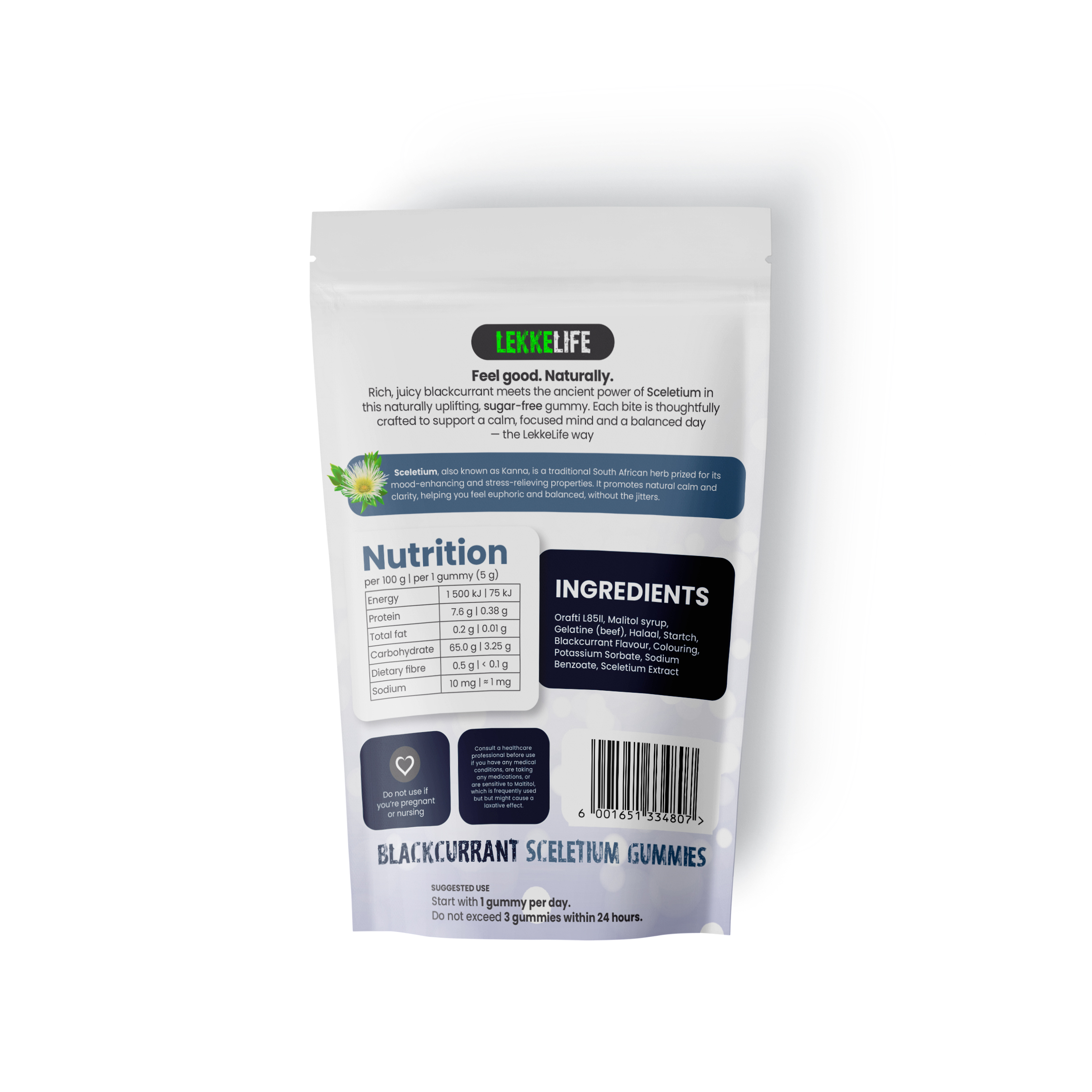 Blackcurrant Sceletium gummies detail